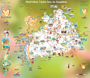 Carte touristique du nord de l\\'Isre